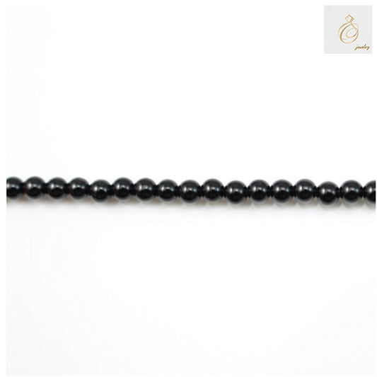 Black Agate Round Size 3mm 38-40cmStrand - Premium Quality