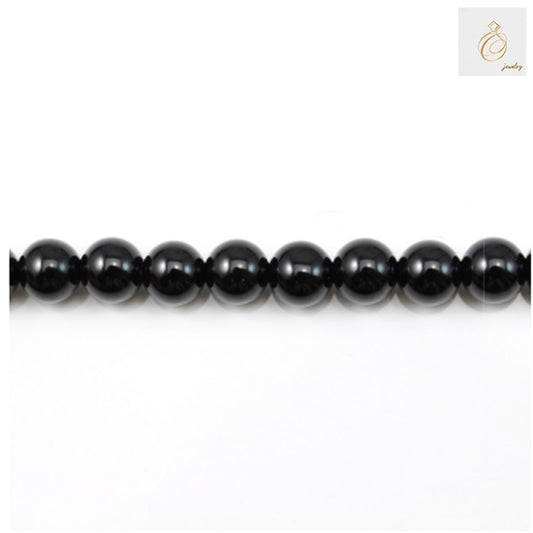 Black Agate Round Beads 6mm Strand - Natural Gemstone for Jewelry Making