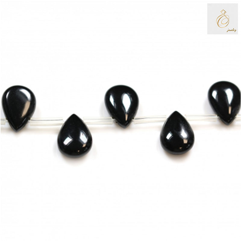 Black Agate Teardrop Gemstones - Perfect for Jewelry Making