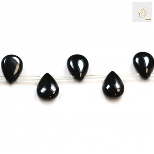 Black Agate Teardrop Gemstones - Perfect for Jewelry Making