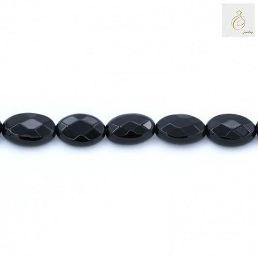 Black agate bead strand 38-40cm length full view