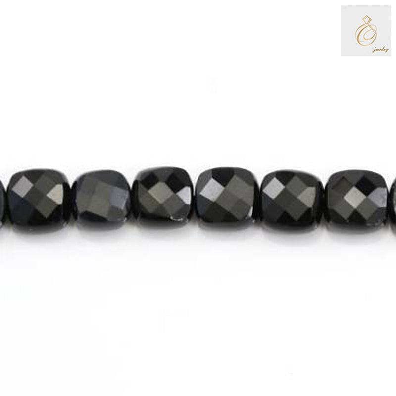 Black Agate Faceted Squares Strand - Image 