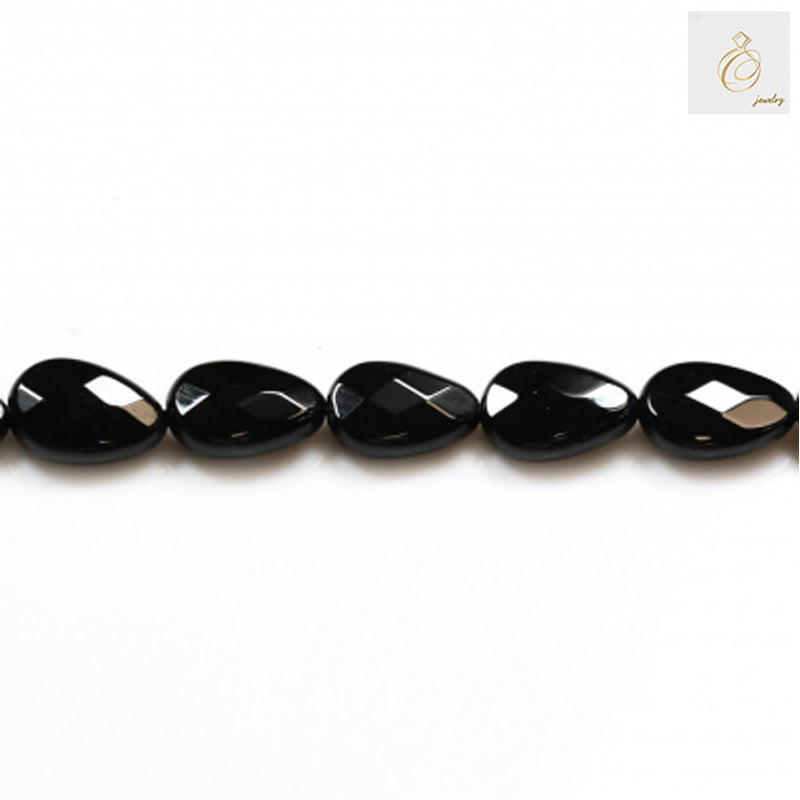 Black Agate Faceted Teardrop Size 8x12mm