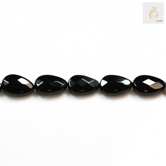 Black Agate Faceted Teardrop Size 8x12mm