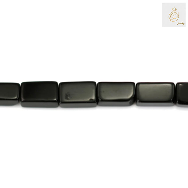 Black Agate Rectangle Size 2.5x4.5mm 38-40cmStrand - Image 