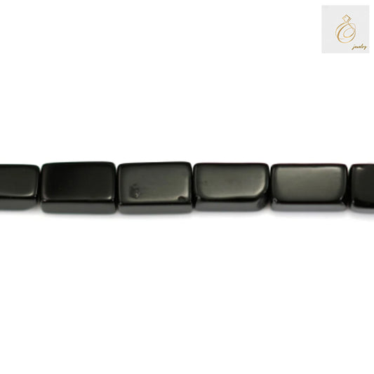Black Agate Rectangle Size 2.5x4.5mm 38-40cmStrand - Image 