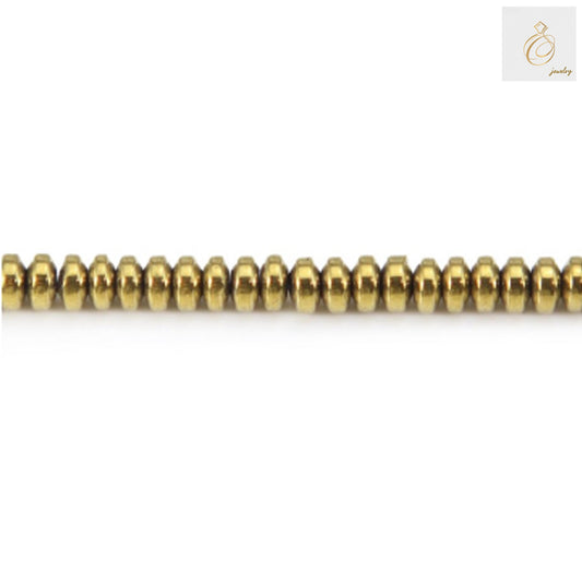 Golden hematite abacus beads 2x4mm with 0.8mm hole, 39-40cm strand for jewelry making