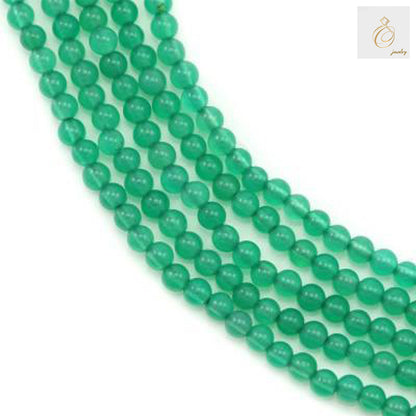 Green agate round beads 2mm on white background"
"Natural green agate gemstone beads strand 39-40cm length