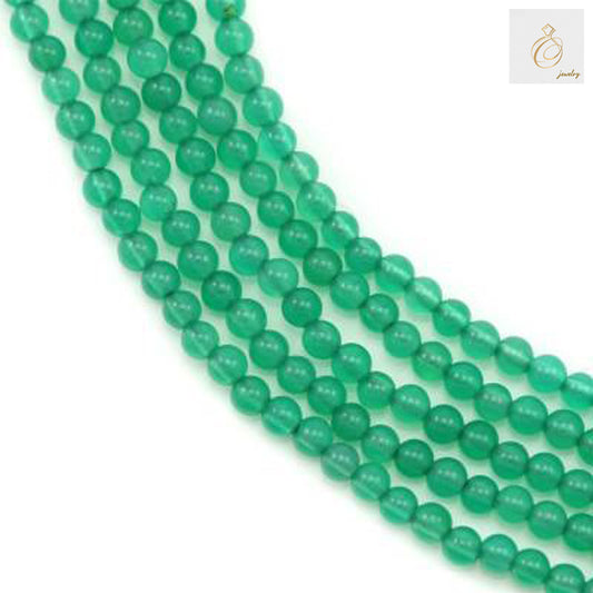 Green agate round beads 2mm on white background"
"Natural green agate gemstone beads strand 39-40cm length