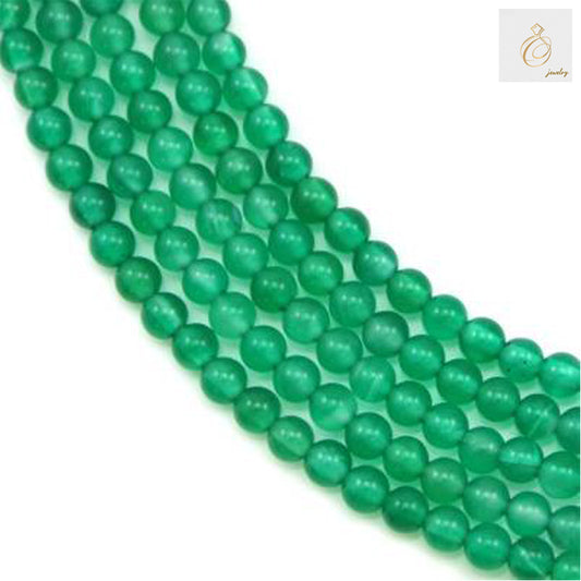 Green agate round beads 3mm on white background showing natural stone texture"
"Natural green agate gemstone beads strand 39-40cm length for jewelry making