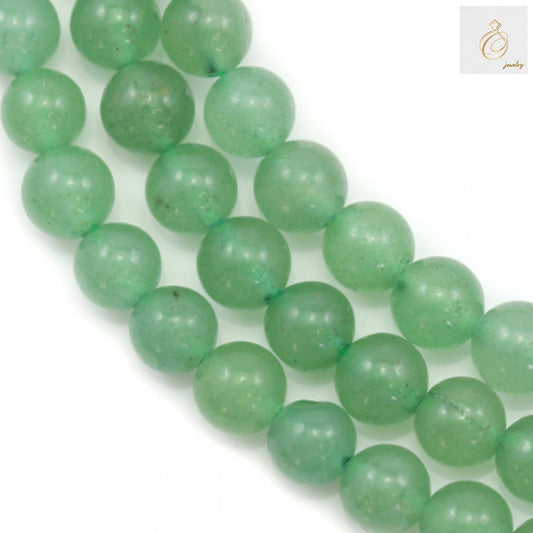 Aventurine verte ronde, taille 10 mm, fil de 39 à 40 cm