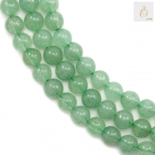Aventurine verte ronde, taille 4 mm, fil de 39 à 40 cm