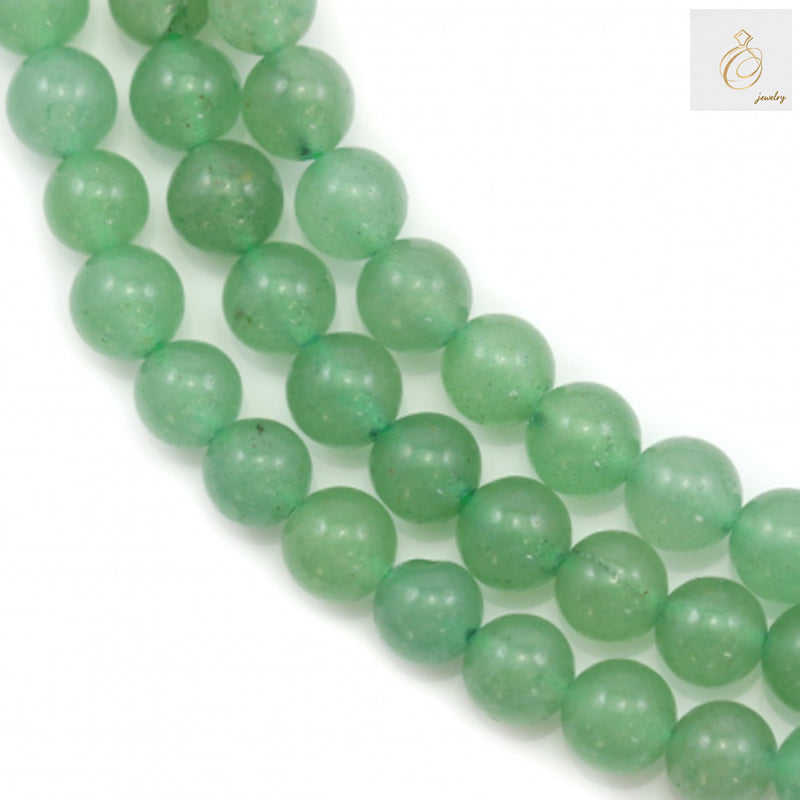 Aventurine verte ronde, taille 6 mm, fil de 39 à 40 cm