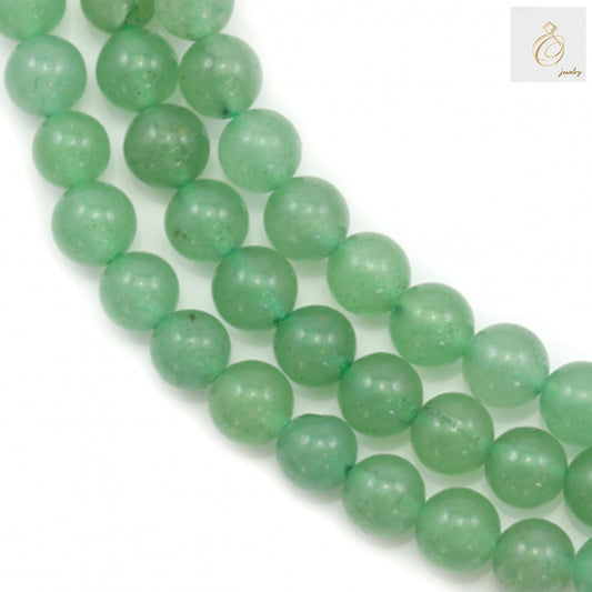 Aventurine verte ronde, taille 6 mm, fil de 39 à 40 cm