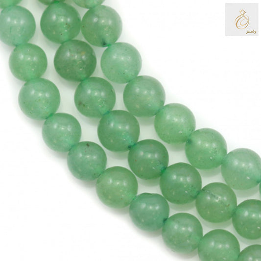 Aventurine verte ronde, taille 8 mm, fil de 39 à 40 cm