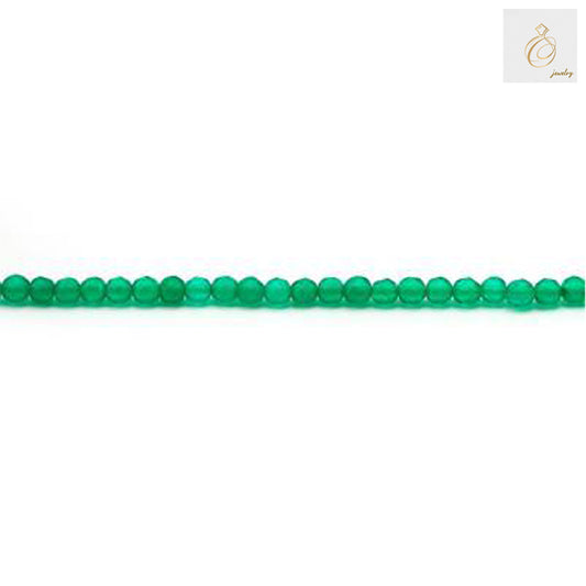 Premium green agate beads strand 2mm faceted rounds for crafting