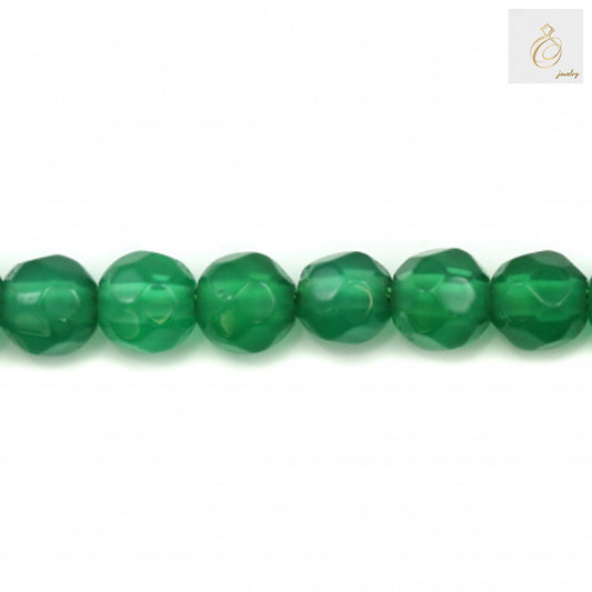 Strand of green agate round beads, 4mm diameter, jewelry supplies