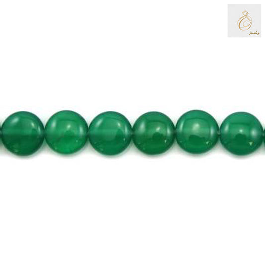 Polished green agate beads for jewelry making