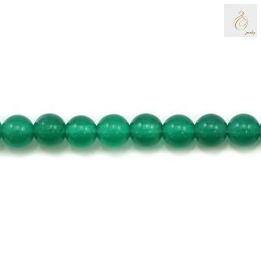 Green agate round beads strand 15.5 inches long