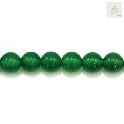 Natural green agate beads 8mm round polished gemstone strand"
"Green agate gemstone beads 8mm diameter on 15.5 inch strand