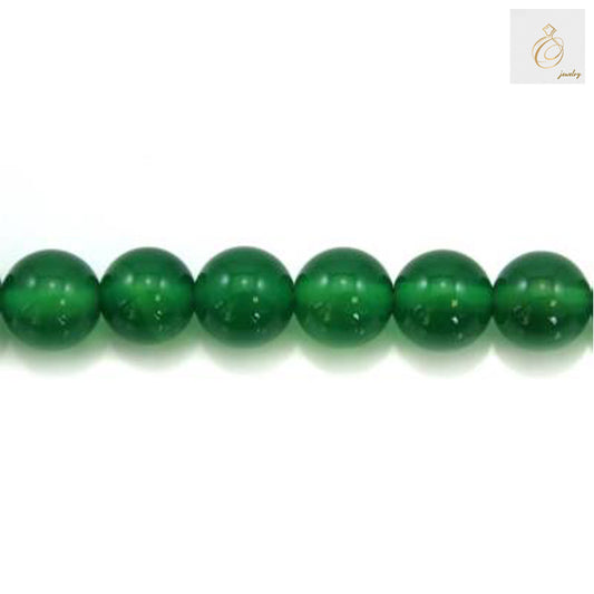 Natural green agate beads 8mm round polished gemstone strand"
"Green agate gemstone beads 8mm diameter on 15.5 inch strand
