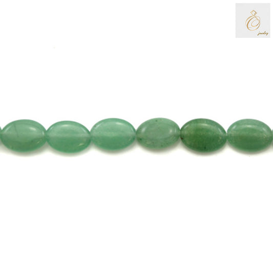 Aventurine verte ovale, taille 6 x 8 mm, fil de 39 à 40 cm