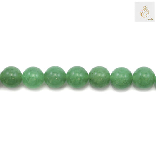 Aventurine verte ronde, taille 12 mm, fil de 39 à 40 cm