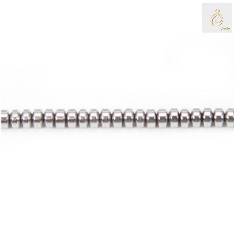 "Hematite silver abacus beads 2x3.5mm with 0.8mm hole, 39-40cm strand for jewelry making