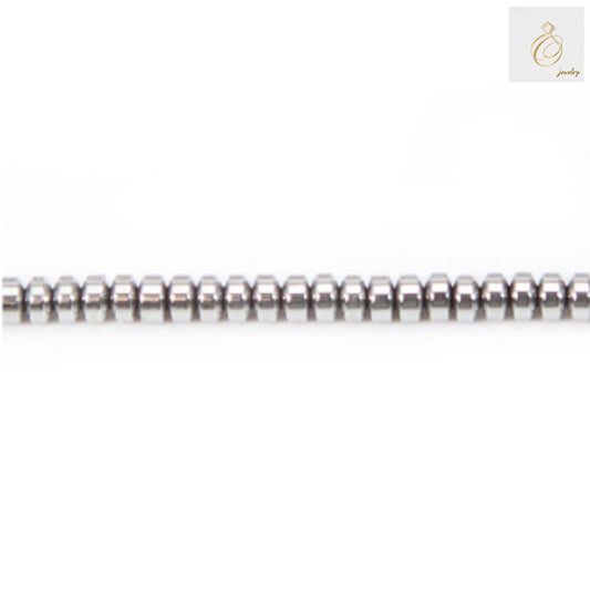 "Hematite silver abacus beads 2x3.5mm with 0.8mm hole, 39-40cm strand for jewelry making