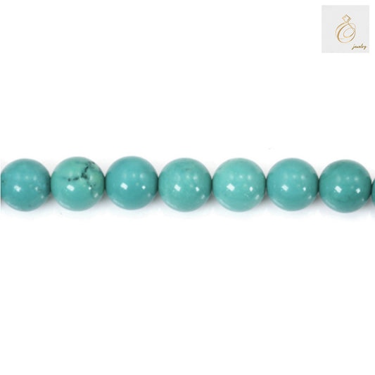 White howlite round beads with 0.8mm holes, 15.5 inch strand length"
"Close-up of smooth polished howlite beads showing natural stone texture