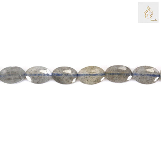 Full strand of natural labradorite beads 39-40cm length"
"Labradorite beads displaying natural iridescent flash colors