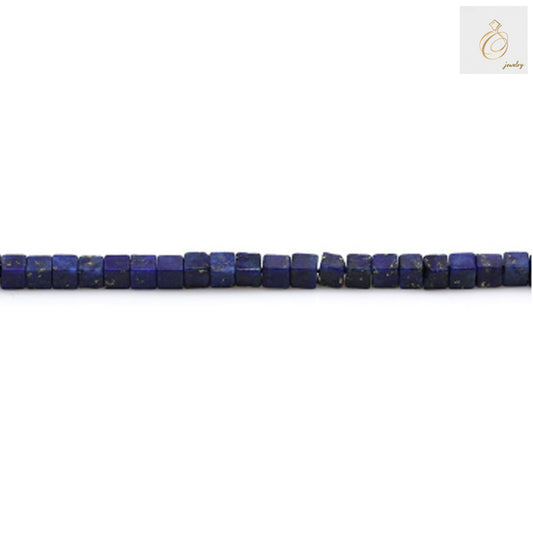 Natural lapis lazuli cube beads strand with deep blue color and golden flecks"
"Genuine lapis lazuli gemstone cube beads 2mm hole for jewelry making"
"Premium blue lapis lazuli cube shaped beads on 40cm strand