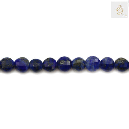 Close-up of 2mm lapis lazuli faceted beads showing precise cut and natural stone texture"
"Full strand of natural lapis lazuli beads 39-40cm length for jewelry making"
"Lapis lazuli bead hole detail showing 0.4mm opening perfect for fine wire