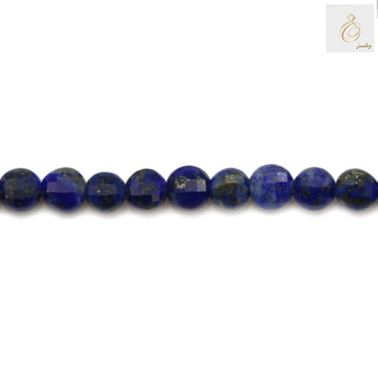 Close-up of 2mm lapis lazuli faceted beads showing precise cut and natural stone texture"
"Full strand of natural lapis lazuli beads 39-40cm length for jewelry making"
"Lapis lazuli bead hole detail showing 0.4mm opening perfect for fine wire