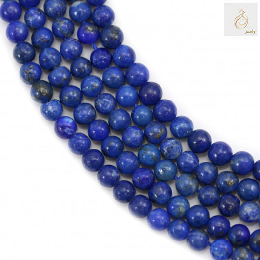 Natural lapis lazuli round beads 3mm diameter strand for jewelry making"
"Blue lapis lazuli gemstone beads with golden flecks, 132 pieces per strand