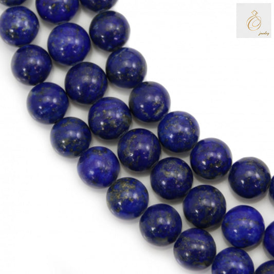 Natural lapis lazuli beads strand 8mm round gemstone beads"
"Blue lapis lazuli beads with gold flecks for jewelry making