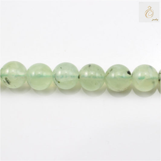 Natural prehnite beads strand, 4mm round green gemstone beads for jewelry making"
