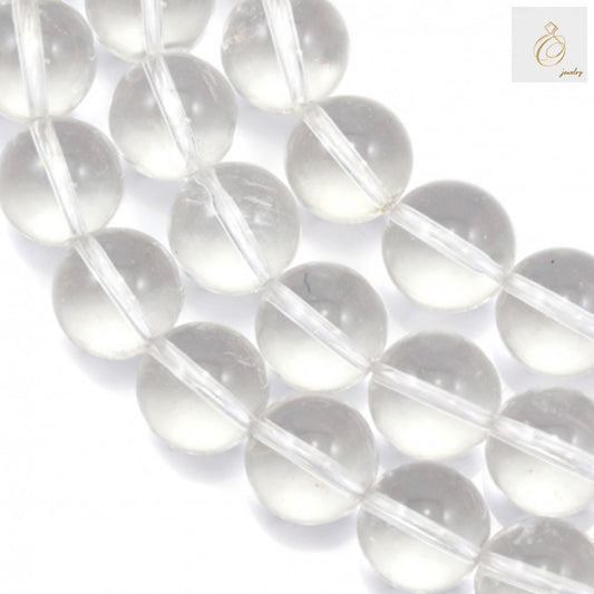 Natural clear rock crystal beads strand, 16mm round gemstone beads for jewelry making
