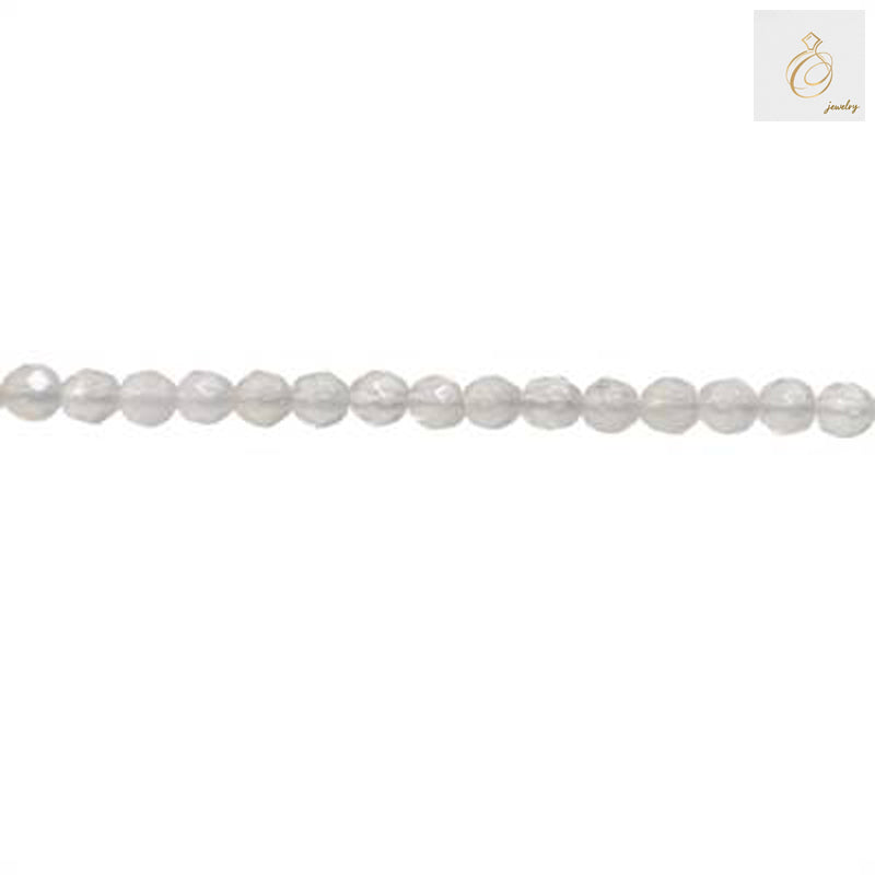 Natural clear quartz crystal beads strand, 3mm diameter with 0.6mm holes, approximately 122 beads for jewelry making and crafts