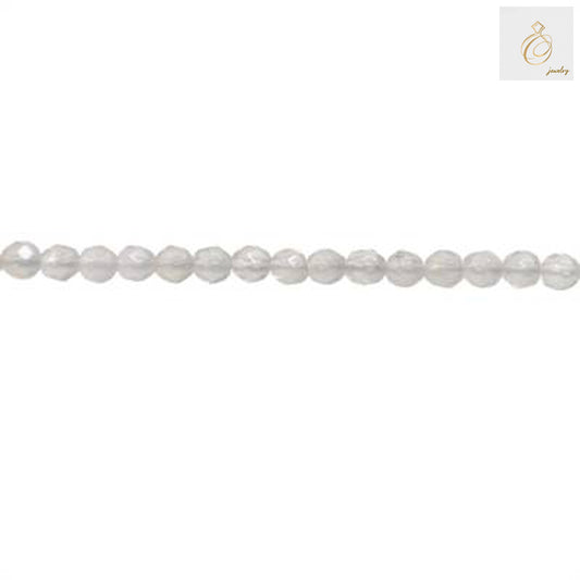 Natural clear quartz crystal beads strand, 3mm diameter with 0.6mm holes, approximately 122 beads for jewelry making and crafts