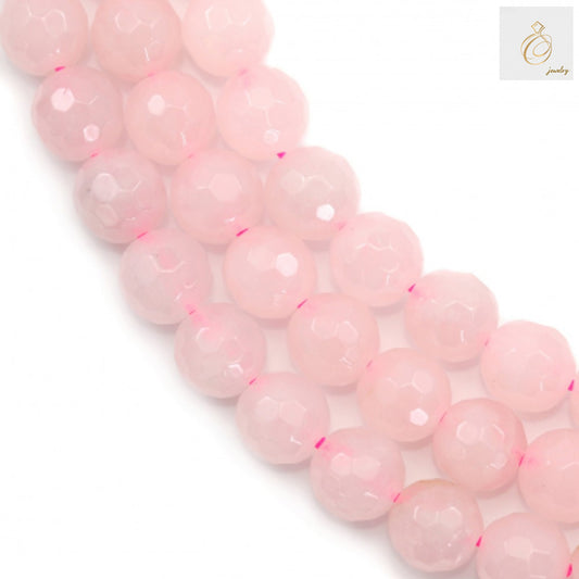 Natural rose quartz beads 6mm faceted round gemstone strand for jewelry making