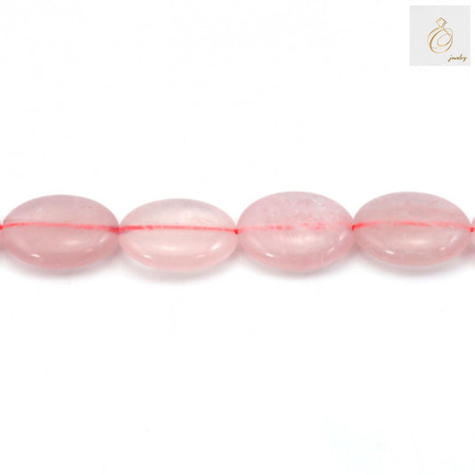 Natural Rose Quartz Beads - Oval 8x10mm, 41 pieces per strand, perfect for jewelry making and crafts