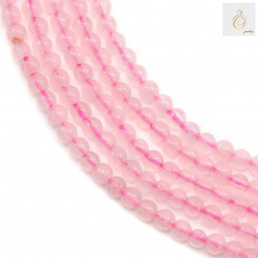 Natural rose quartz beads strand, 2mm round beads with 0.4mm holes, approximately 178 pieces per strand