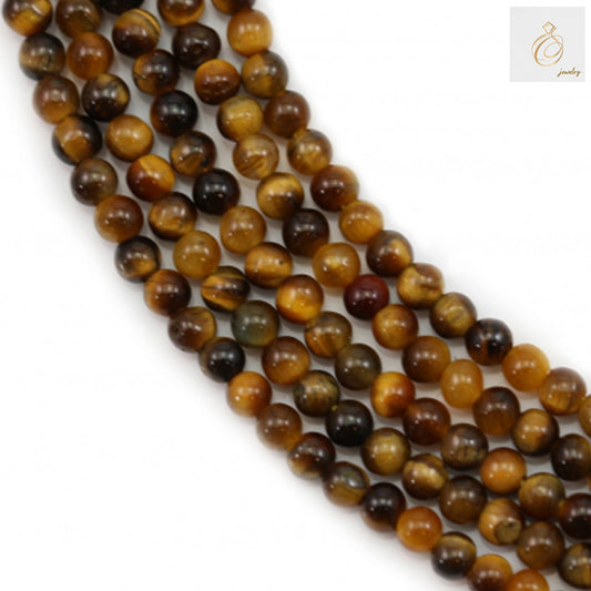 Natural yellow tiger's eye round beads strand, 2mm diameter with golden chatoyancy bands, 180 pieces for jewelry making