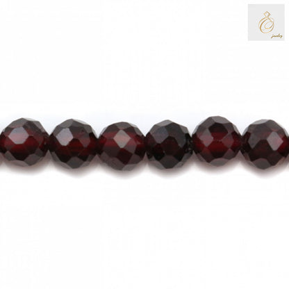 Faceted natural garnet gemstone beads, 101 pieces per strand