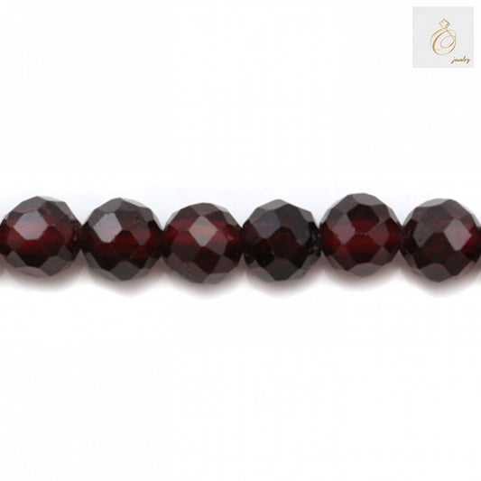 Faceted natural garnet gemstone beads, 101 pieces per strand