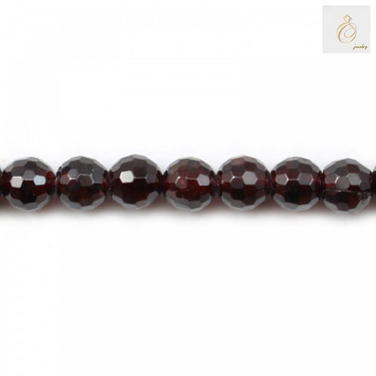 6mm natural garnet beads arranged in strand for jewelry making