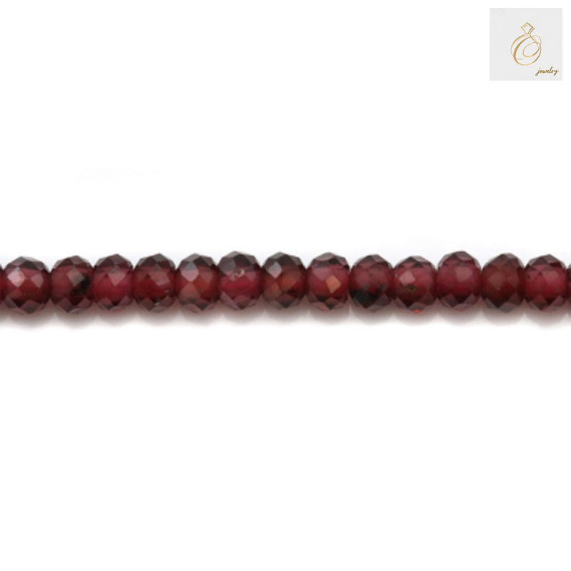 Premium quality natural garnet beads 2x3mm abacus shape