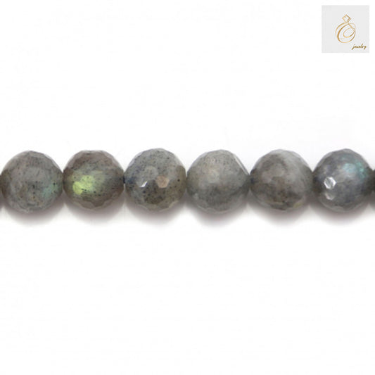 Faceted labradorite beads for jewelry making, 33 beads per strand