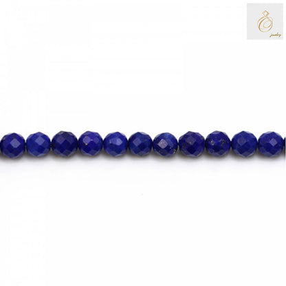 4mm faceted lapis lazuli beads strand for jewelry crafting